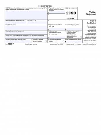 College Tax Form 1098-T: Tuition Statement 📝 Get IRS Form 1098-T 2023 ...